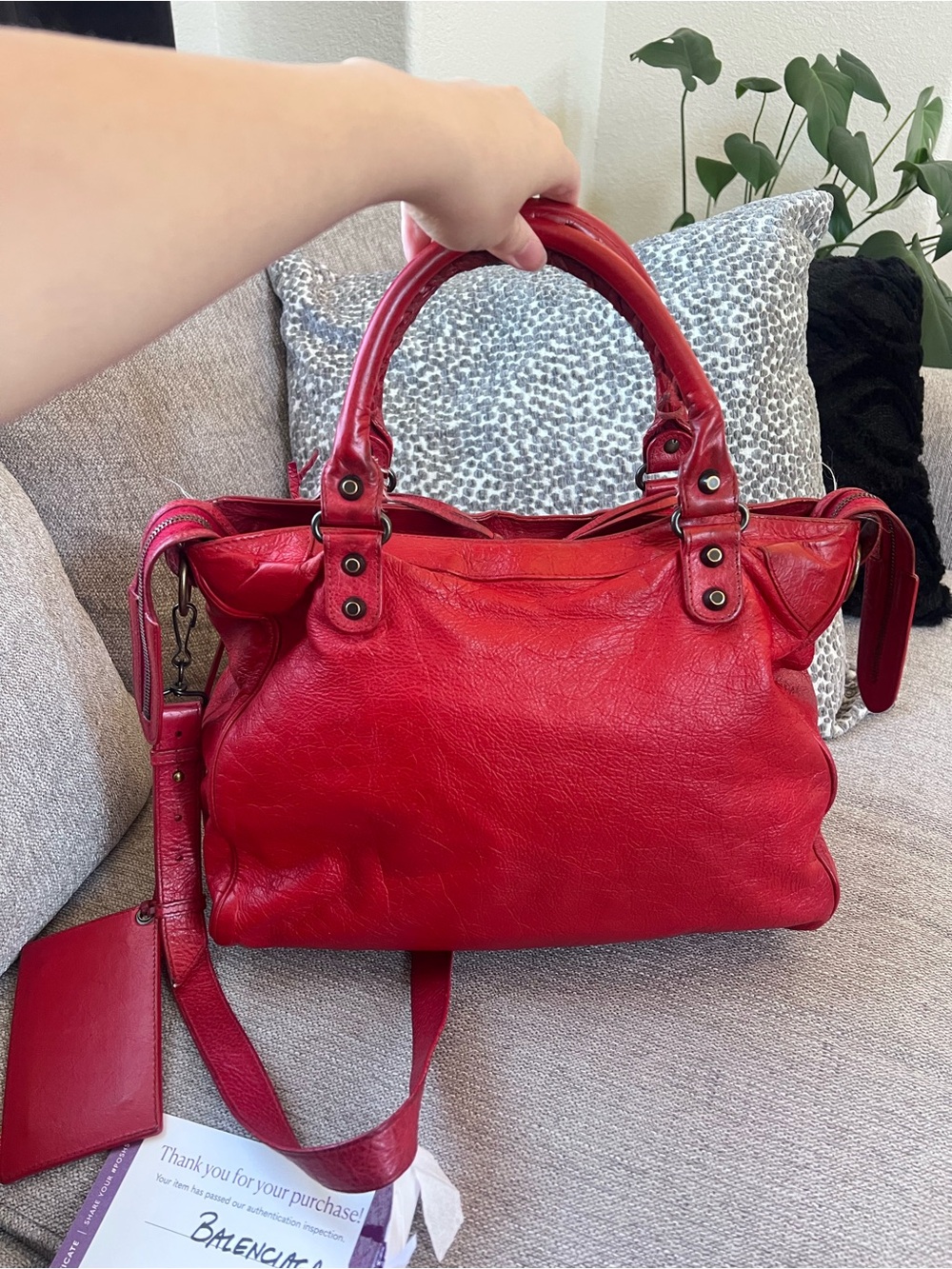 Balenciaga Vintage Le City Velo Red Leather Satchel Bag - Picture 5 of 13